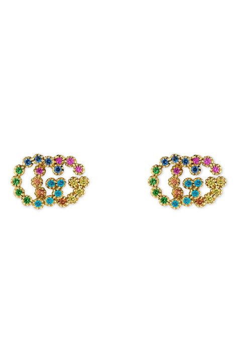 stud earrings gucci|gucci multi stone earrings.